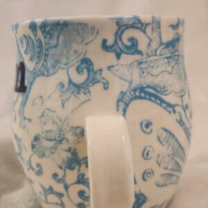 Anthropologie Homegrown Monogram Mug, Pale Blue w/Navy Blue “M”